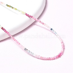 Ожерелья из граненых бусин рондель из натурального турмалина NJEW-Z066-01P