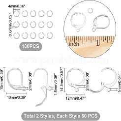120 шт. 2 шт. фурнитура для сережек из нержавеющей стали 304 с застежкой-молнией&nbsp;STAS-UN0038-45