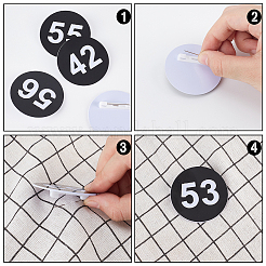 1 набор круглых брошей-цифр из АБС-пластика&nbsp;JEWB-OC0001-02D