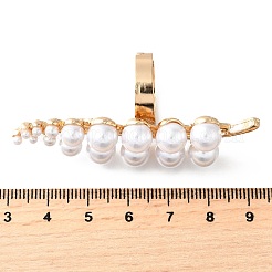 Открытое кольцо-манжета из сплава с пластиковой жемчужиной RJEW-V006-01G