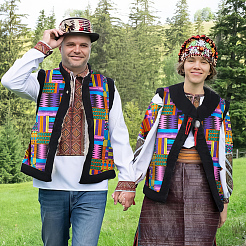 Ткань из полиэстера с восковой печатью Kente DIY-WH0308-488