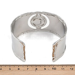 Браслеты-манжеты из нержавеющей стали 304 Moon&nbsp;BJEW-B157-01PG