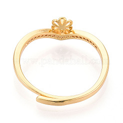 Закрепка для колец-штифтов из цветочной латуни с микропаве из кубического циркония KK-N274-30G