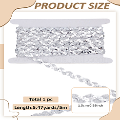 Полиэстеровая кружевная лента с пайетками и картонная карточка-витрина&nbsp;OCOR-LP0002-02B