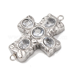 Шармы-соединители из нержавеющей стали 304 с паве из кубического циркония&nbsp;STAS-P421-03P