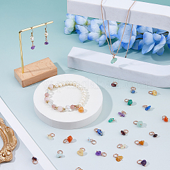 84шт 7 цвета подвески из натуральных драгоценных камней PALLOY-FH00155