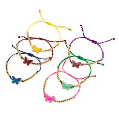 6шт 6-цветный сплав эмалированных звеньев браслета BJEW-TAC0043