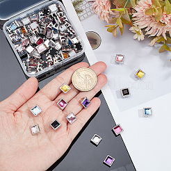 105 шт. 7-х цветные латунные бусины-коготь со стразами KK-WR0001-02