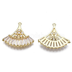 Латунные микропаве прозрачные подвески с фианитом&nbsp;ZIRC-S069-005G