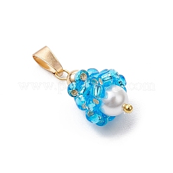 Подвески-слезинки из стеклянных бусин PALLOY-MZ00637