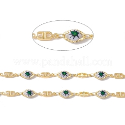 Цепочка ручной работы из экологически чистой латуни с конским глазом и овальными звеньями CHC-E025-17G