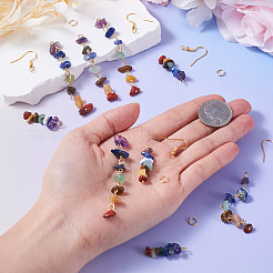 Наборы для изготовления серег с драгоценными камнями чакра своими руками&nbsp;DIY-TA0009-02