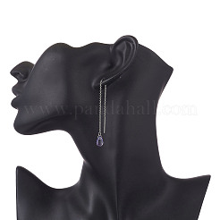 Длинная цепочка с прозрачными стеклянными бусинами EJEW-JE05242