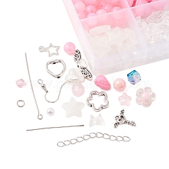 Набор для изготовления розовых сережек своими руками DIY-FS0004-78