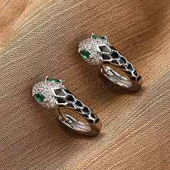 925 серебряный кубический серьги обруча из серебра EJEW-F368-02P