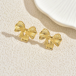 Серьги-гвоздики из нержавеющей стали с бантом NB2458