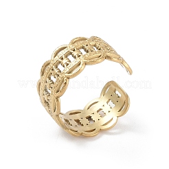 12 шт. ионное покрытие (IP) 304 нержавеющая сталь открытые манжеты кольца для женщин&nbsp;RJEW-G312-10G