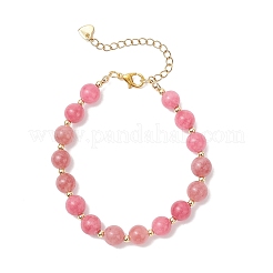 Браслеты из круглых бусин из натурального халцедона для женщин&nbsp;BJEW-JB12551