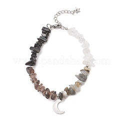 2 шт. браслеты с подвесками из нержавеющей стали в виде солнца и луны&nbsp;BJEW-JB12922