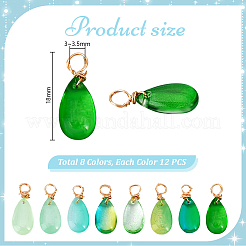 96шт 8 цвета прозрачные стеклянные подвески PALLOY-PH01853