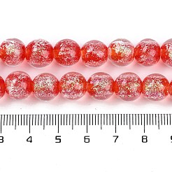 Ручная работа золотой фольги Lampwork бисер пряди LAMP-Q002-01G