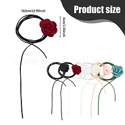 6шт. 6-х цветный бархатный цветочный воротник-чокер NJEW-FI0001-09