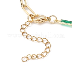 Цепочка-скрепка из латунного стекла с прямоугольными звеньями NJEW-JN05537