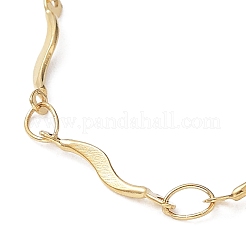 Ионное покрытие (ip) 304 нержавеющая сталь волнообразные звенья цепи браслеты&nbsp;BJEW-K226-12G