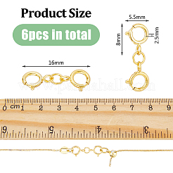 6 шт. 925 двойных пружинных кольца из стерлингового серебра STER-DC0001-17G