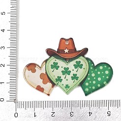 Непрозрачные акриловые подвески с принтом ко Дню Святого Патрика&nbsp;OACR-A045-05C