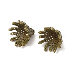 Колпачки для бусин из прозрачного кубического циркония из латуни ZIRC-P085-11AB