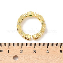 Открытые манжеты из латуни с микропаве кубический цирконий RJEW-V009-10G