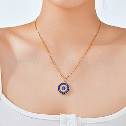 Элегантные латунные ожерелья с подвесками в виде созвездий из синей эмали с прозрачными кубическими цирконами для повседневного ношения и подарков на праздники&nbsp;IH8873-1