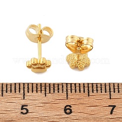 Серьги-гвоздики с вакуумным покрытием PVD из нержавеющей стали 304 с принтом собачьей лапки для женщин&nbsp;EJEW-P212-15G