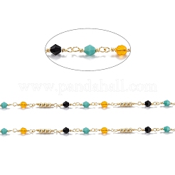 3.28 фут ручной работы из латуни-цепочки из бисера X-CHC-M021-15LG