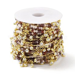 Круглая цепочка из стеклянных бусин ручной работы CHC-E023-20G-03