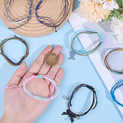 16шт. браслеты из двухцветного вощеного нейлонового шнура&nbsp;BJEW-SC0001-37