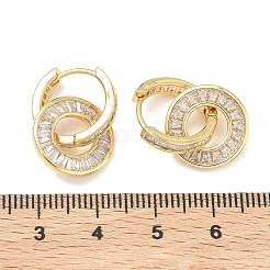 Латунные серьги-кольца из прозрачного кубического циркония&nbsp;EJEW-C181-09G