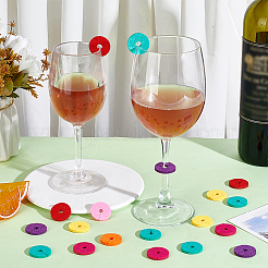 70 шт. 7-х цветные фетровые подвески для бокалов вина&nbsp;AJEW-PH0006-40A