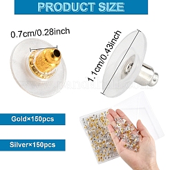 150 пара двухцветных латунных сережек-клещей с подушечкой&nbsp;KK-YW0002-78