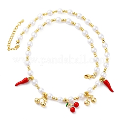 Ожерелья из латунных бусин с микропаве из прозрачного кубического циркония NJEW-Z059-04G-05