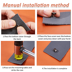 200 комплект из 4-х цветной латуни с железными плоскими квадратными заклепками FIND-FH0011-33B