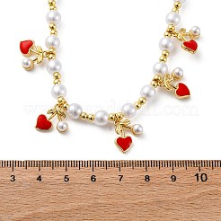 Ожерелья из латунных бусин с микропаве из прозрачного кубического циркония NJEW-Z059-04G-02