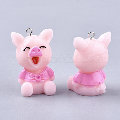 Смола кулон настройки горный хрусталь&nbsp;X-RESI-T028-09