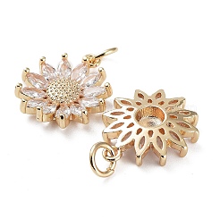 Подвески из латуни с покрытием из прозрачного кубического циркония KK-B078-01G14