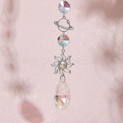 Подвеска со стразами из стекла в виде капли HJEW-CA0001-55