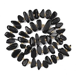 Натуральные бусины из черного оникса (окрашенные и нагретые)&nbsp;G-F821-A03-01