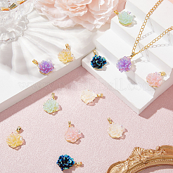 12 шт. 6-цветные латунные подвески с УФ-покрытием KK-BBC0018-81