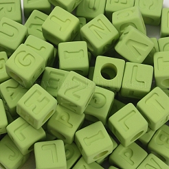 Прорезиненные стиль непрозрачной акриловые бусины OACR-K007-013D