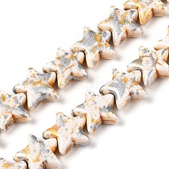 С напылением окрашенные синтетические бирюзовые бусинки UNKW-T001-11A